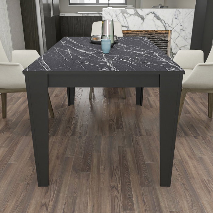Hanah Home Bud Mesa de Comedor Negro y Mármol